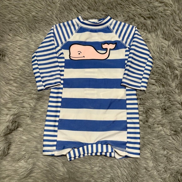 Vineyard Vines Other - Vineyard Vines One-Piece Swim‎ Suit Baby 3-6 Months Blue White Stripes
